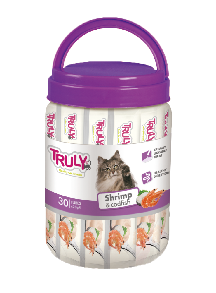 Truly Cat Creamy Lickable Rejer & Torsk 420g (30 stk)