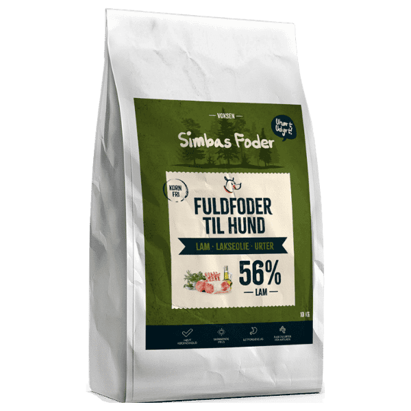Simbas Foder Kornfrit Hundefoder med Lam 10 kg