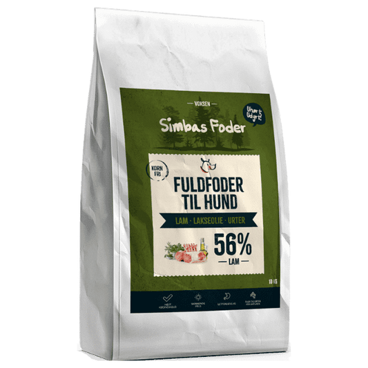Simbas Foder Kornfrit Hundefoder med Lam 10 kg