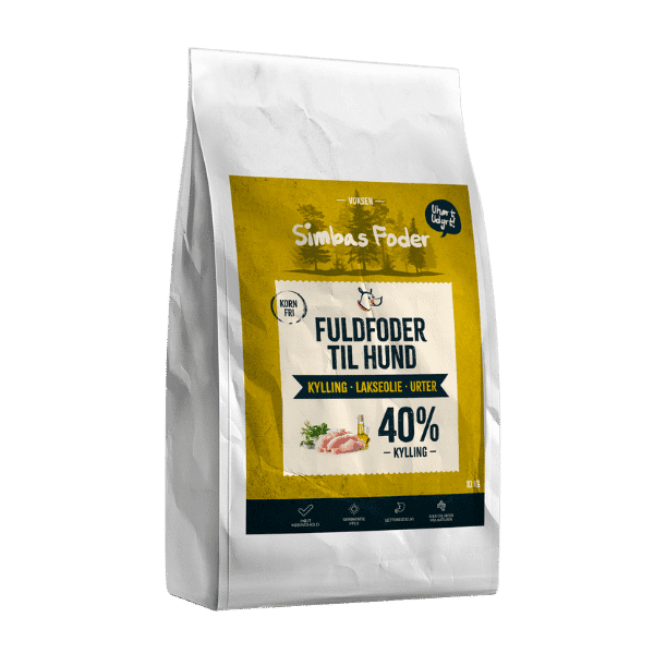 Simbas Foder Kornfrit Hundefoder med kylling 10 kg