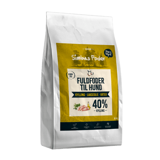 Simbas Foder Kornfrit Hundefoder med kylling 10 kg