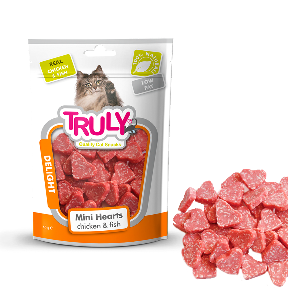 Truly Cat Mini Hearts Chicken and Fish 50g
