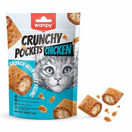 Wanpy Cat Crunchy Pockets Chicken 60g
